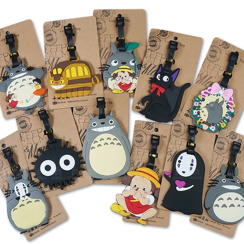 Nuevas etiquetas de equipaje de viaje de silicona de dibujos animados, elementos esenciales de viaje, etiquetas de identificación de equipaje antipérdida, etiquetas de nombre, soporte de cubierta de etiqueta de dirección de maleta