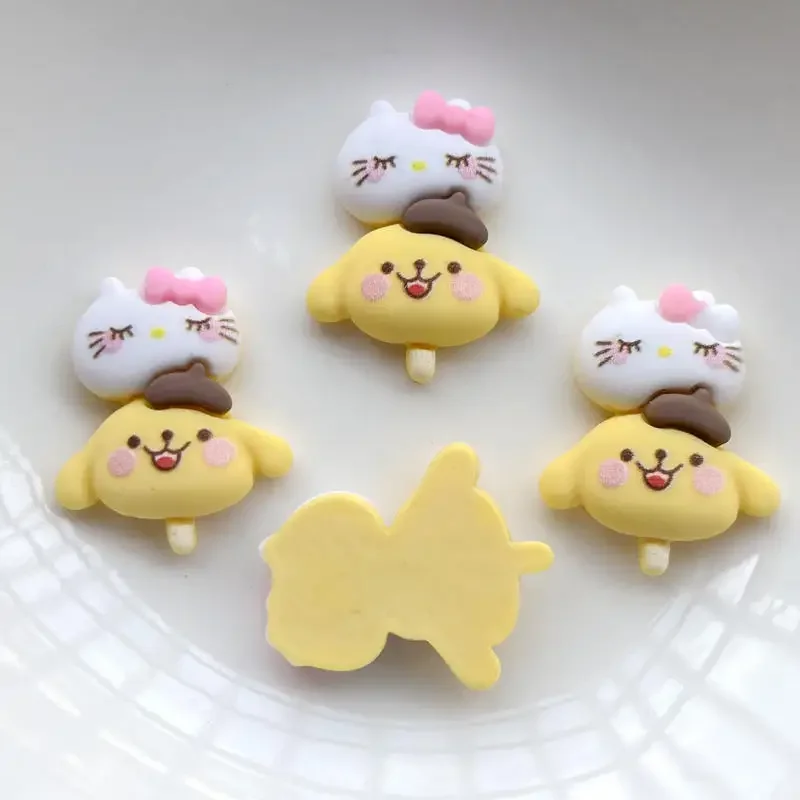 10pcs new cute cartoon animal lollipop kitten flat back resin roll pie scrapbook Diy party hairpin accessories decoration