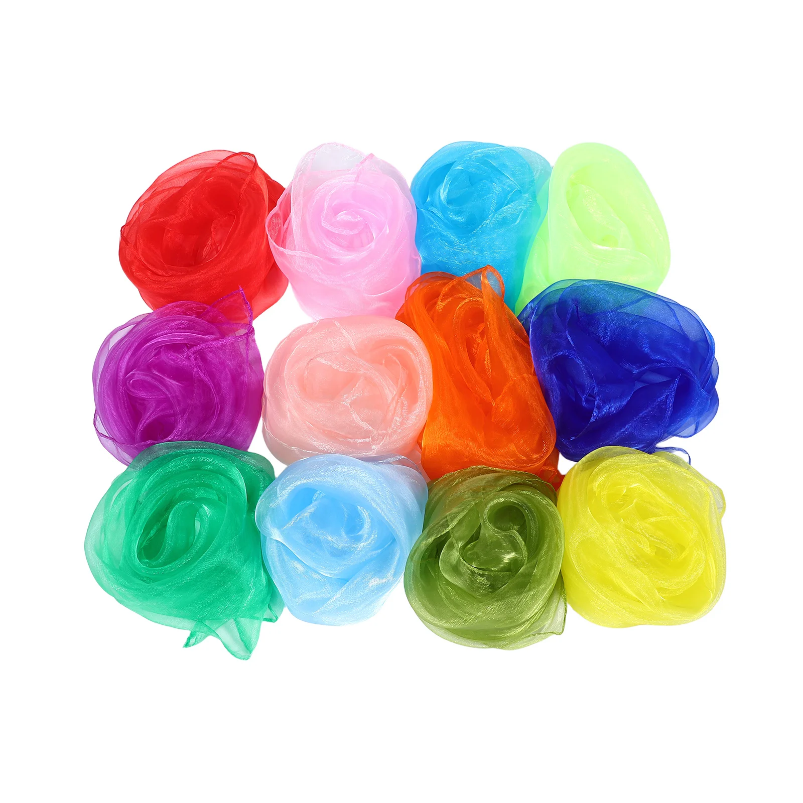 12 قطعة الرقص 60X60 سنتيمتر مشرق اللون مربع شعوذة الأوشحة لأداء تأثيري تشغيل الموسيقى الرقص الدعائم بلون