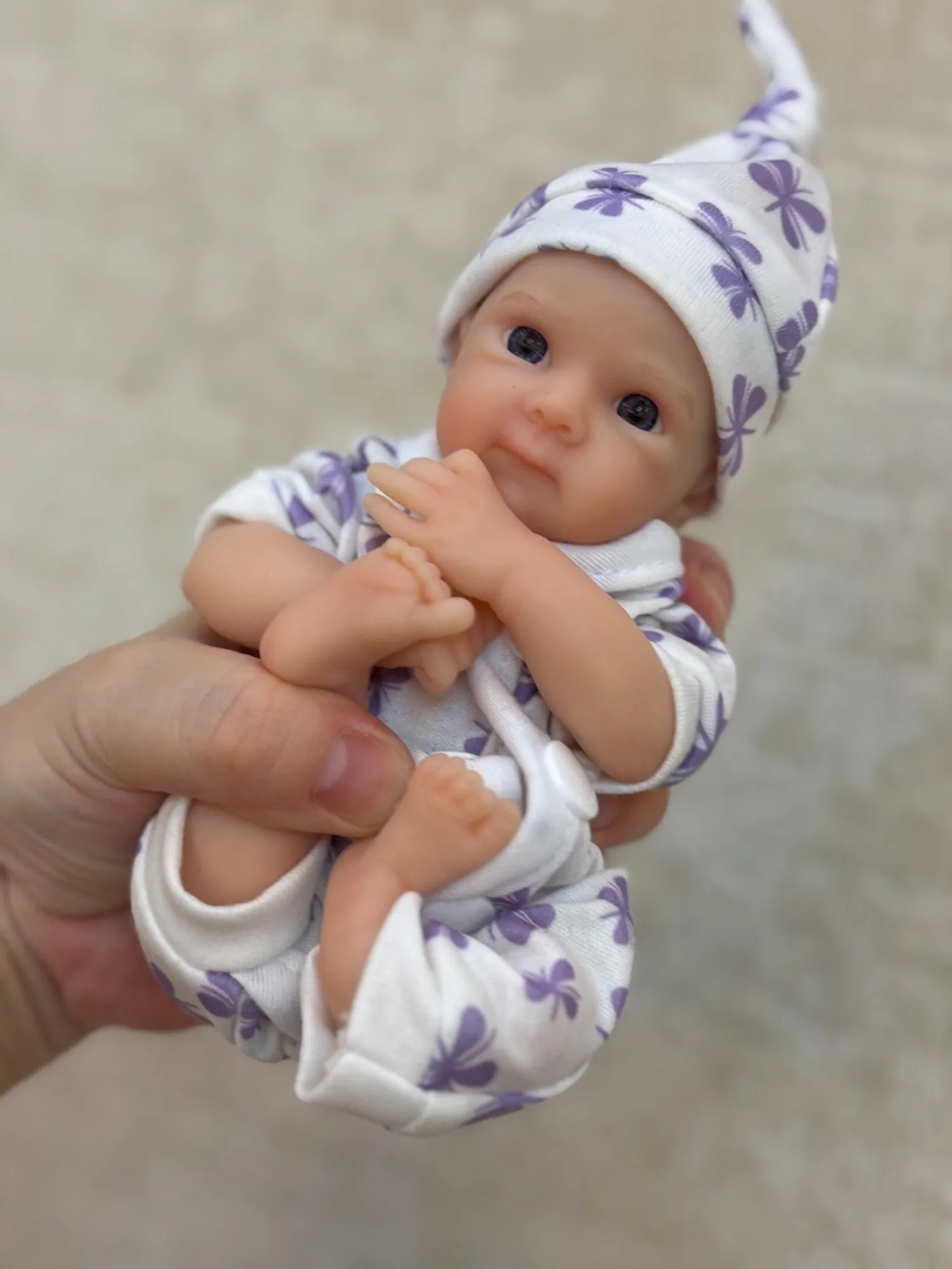 AnjoDoll 8 بوصة/20 سنتيمتر سيليكون بيتي تولد من جديد دمية ، نابض بالحياة رسمت الجلد ، دمية الوليد قابل للغسل ، لعبة تحصيل هدية للأطفال #5