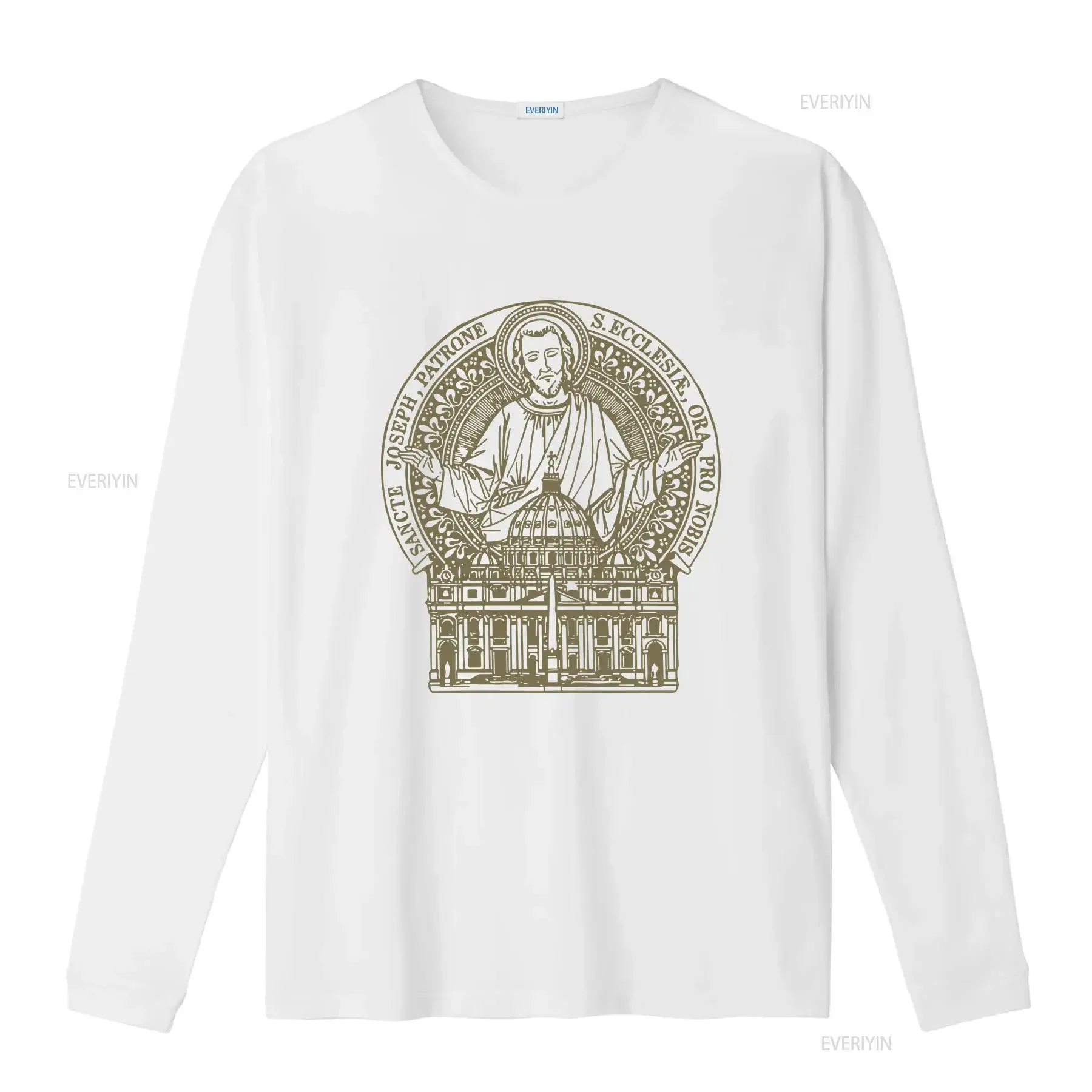 St Joseph Patron of the Universal Church Catholic Men's T Shirt Pray For Us Traditional Men s vintage Washed