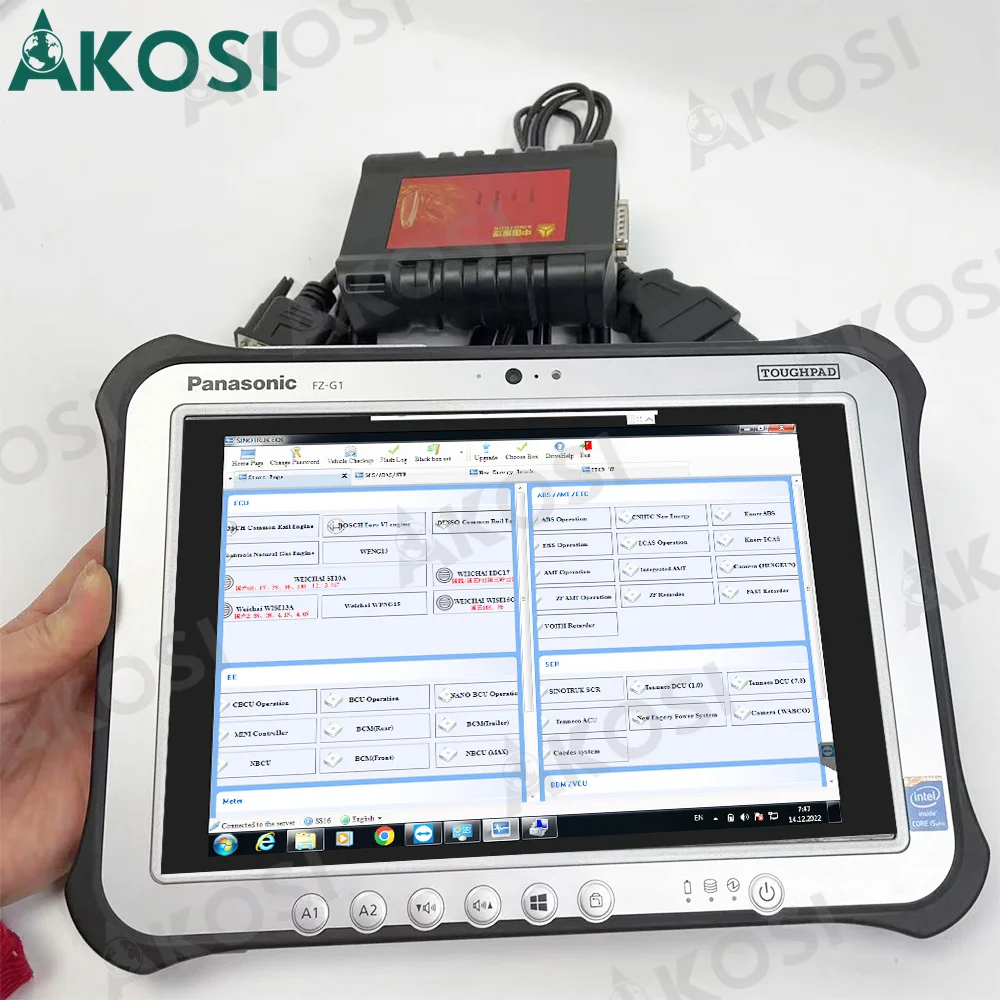 FZ G1 tabelt+EOL OBD Diagnostic Calibration Tool Engine Scanner Detector for SINOTRUK HOWO SHACMAN WeiChai Heavy Duty Truck