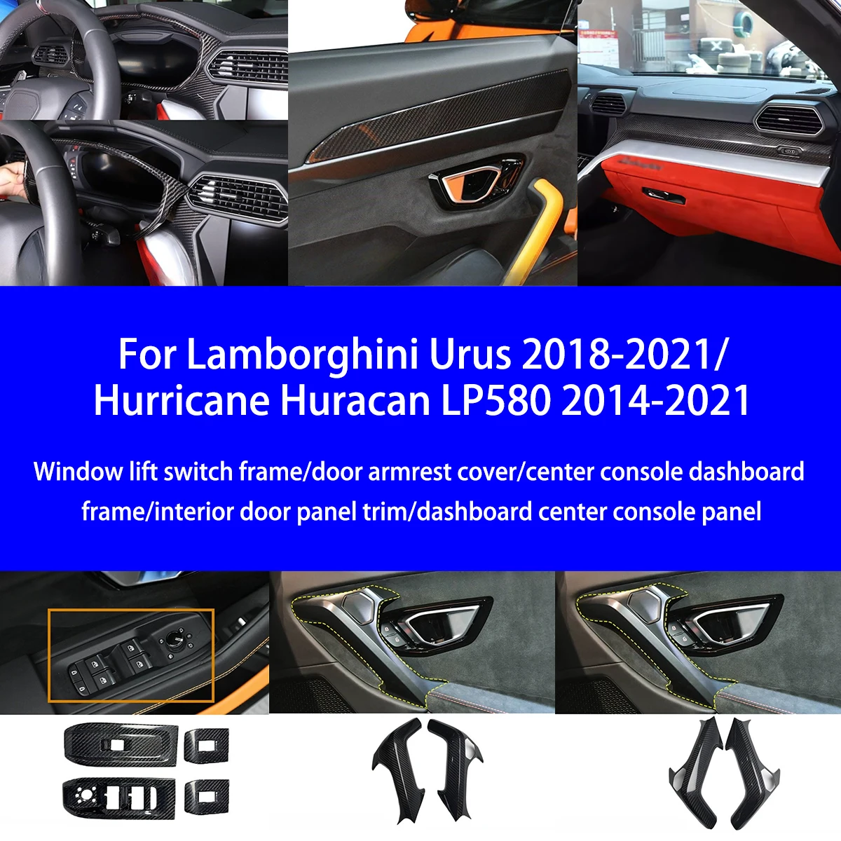 

Для Lamborghini Urus/Hurricane Huracan LP580 переключатель подъема из сухого углеродного волокна/внутренний подлокотник/внутренняя отделка приборной панели