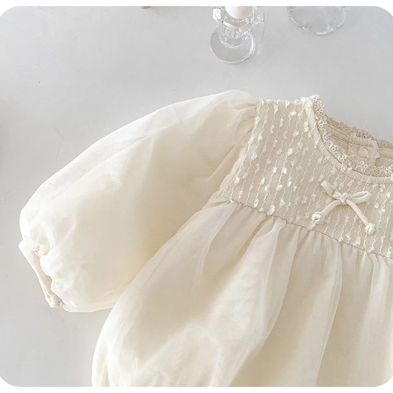 2025 New Spring Infant Baby Girl Bodysuits Long Sleeved Cotton Lace Splicing Newborn Baby Girl Jumpsuit 0-24M Baby Girl Clothing