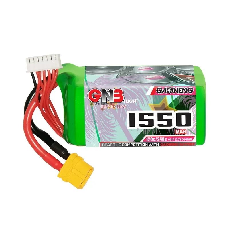 GAONENG GNB 1550mAh 6S 120C 240C 22.2V XT60 LiPo Battery 5 to 6 inch Drone 180-330mm Brushless FPV Crocodile5 Baby