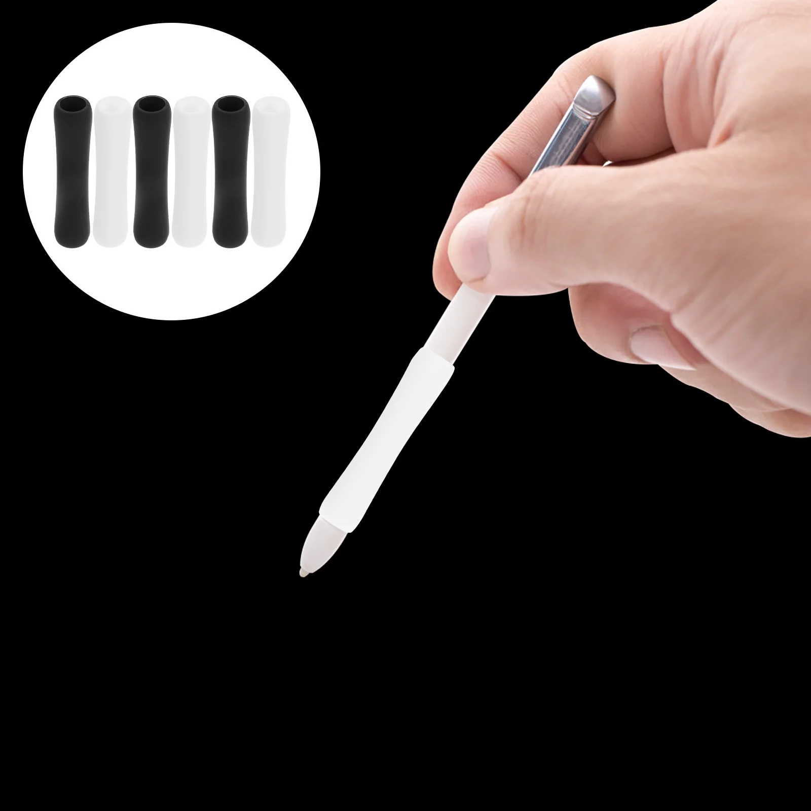 

6Pcs Silicone Stylus Pen Sleeve Protective Cover Lovely Simple Color Pen Body Sleeve Pencil Decorative Protection Accessory