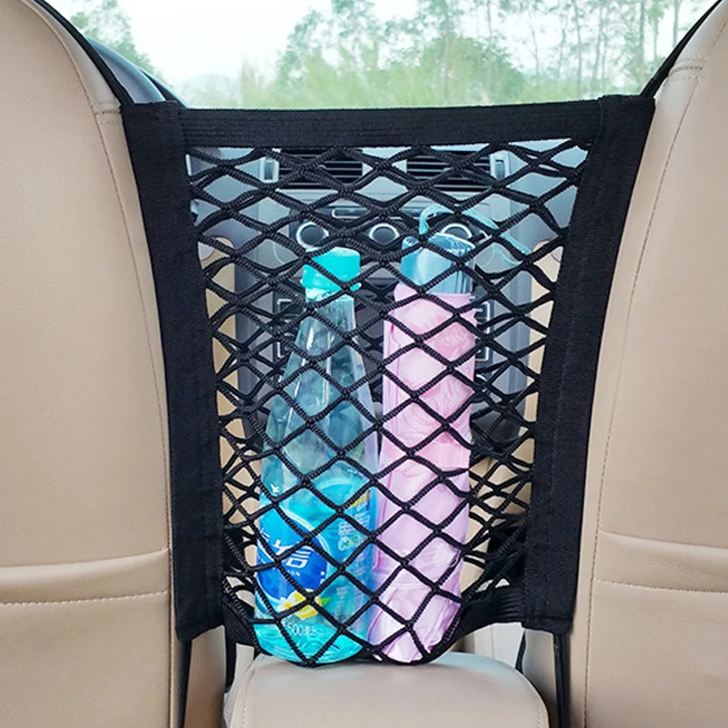 Car Organizer Elastic Mesh Net Trunk Bag For Kia Rio K2 K3 Ceed Sportage 3 Sorento Cerato Armrest Picanto Soul Optima