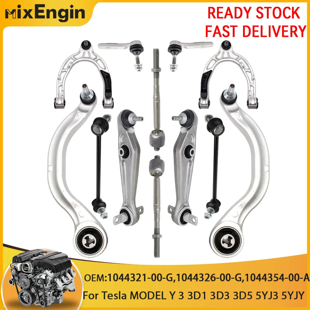 12X Front Suspension Wishbone Control Arm Kit For Tesla MODEL Y 3 3D1 3D3 3D5 5YJ3 3D6 3D7 5YJY 17-21 104432600G 104432600J