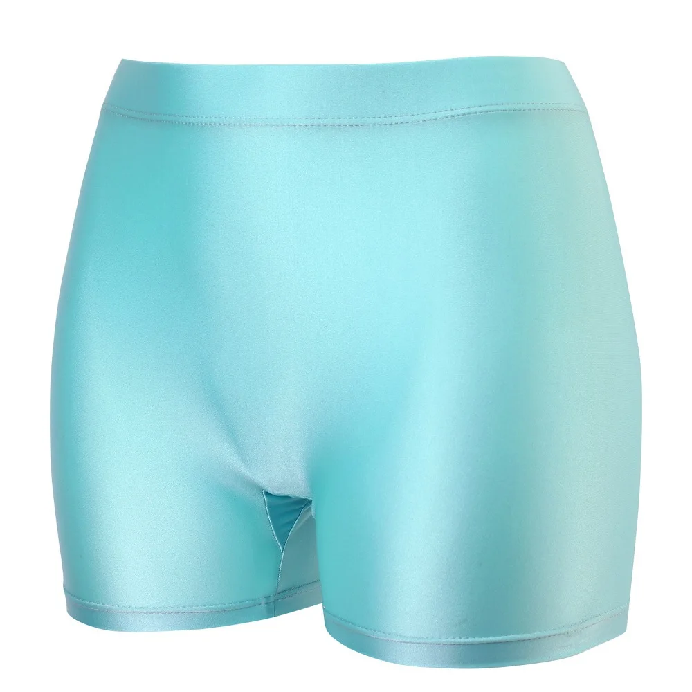 Glänzende ultra dünne Damen unterwäsche mit hoher Taille, elastische Yoga-Unterhose in Übergröße, Boxer höschen