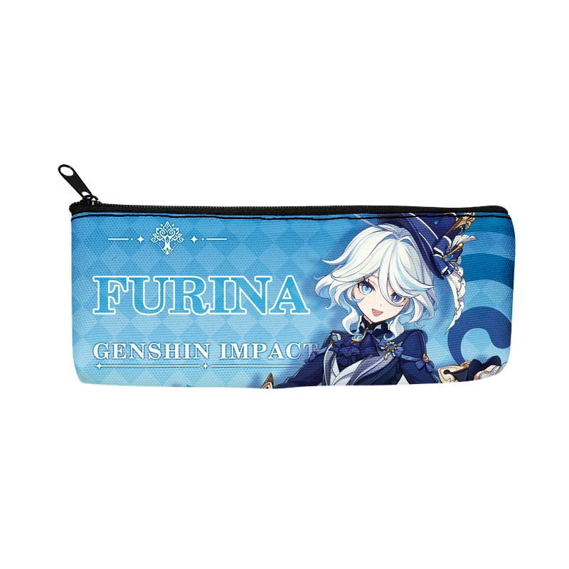 Genshin Impact Cosplay Souvenir Canvas Pencil Box Display Writing Case Fashion School Supplies Student Game Pen Bag Xmas Gift