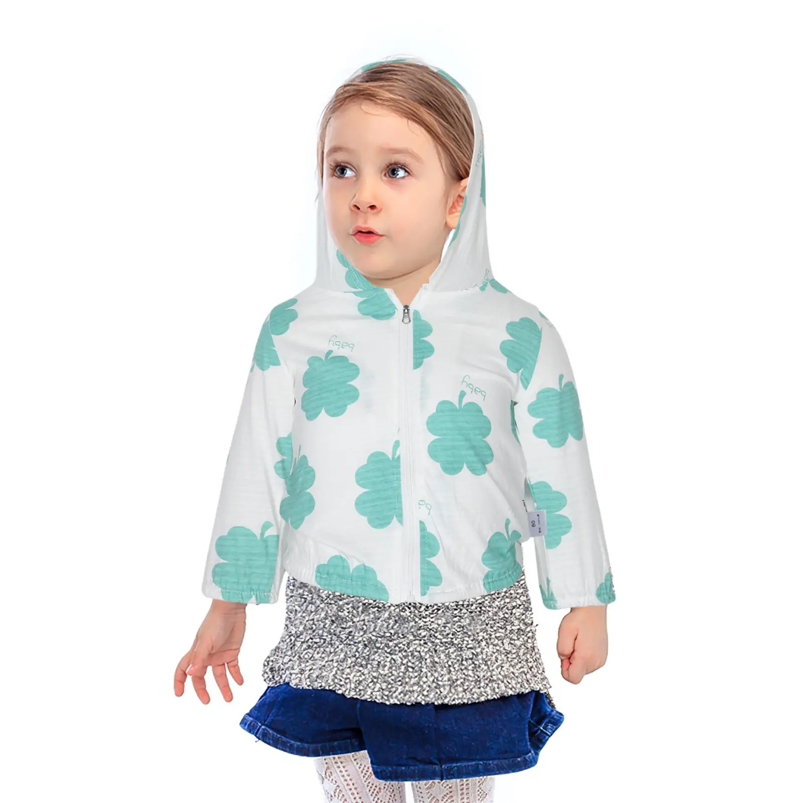 Baby Summer Sunproof Jacket Lightweight Breathable Toddler Clothes Zipper Design Cute Sun Protection Shirt for Outdoor Beach
