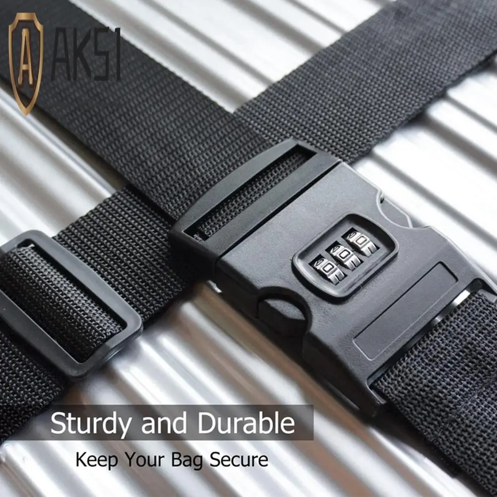 

AK51-4Pcs Luggage Buckle Strap Anti-Theft Password Lock Packing Belt Luggage Strap Travel Belt