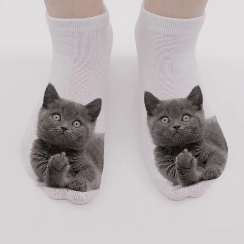 

HX Funny Cat Sock 3D Cat Printed Socks Sports Sock Cute Animals Socks Spring Autumn Home Floor Socks Girls Birthday Gifts