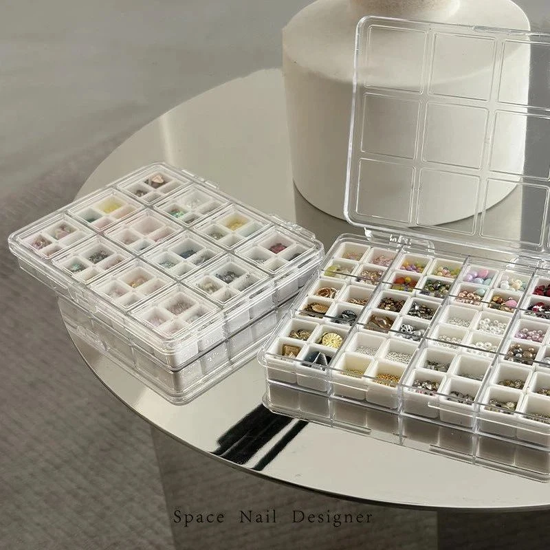 Jewelry Storage Box Transparent Art Style for Earrings Nail Accessories Display Organizer