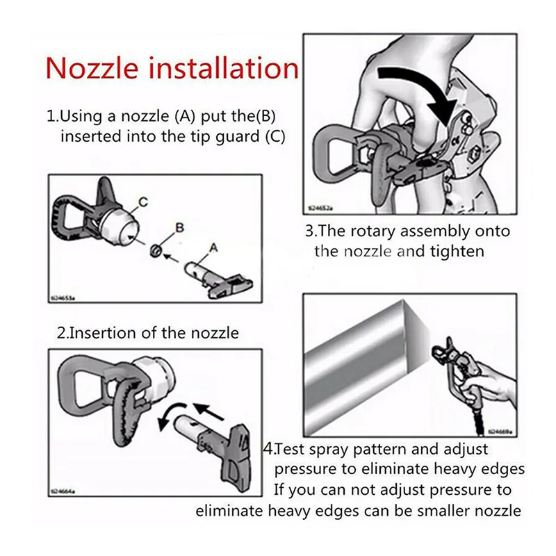 Airless Tips LP Nozzle 1-6 Series For Airless Paint Spray Sprayer Low Pressure with 7/8 Nozzle Guard Sprayer Gun Accessories