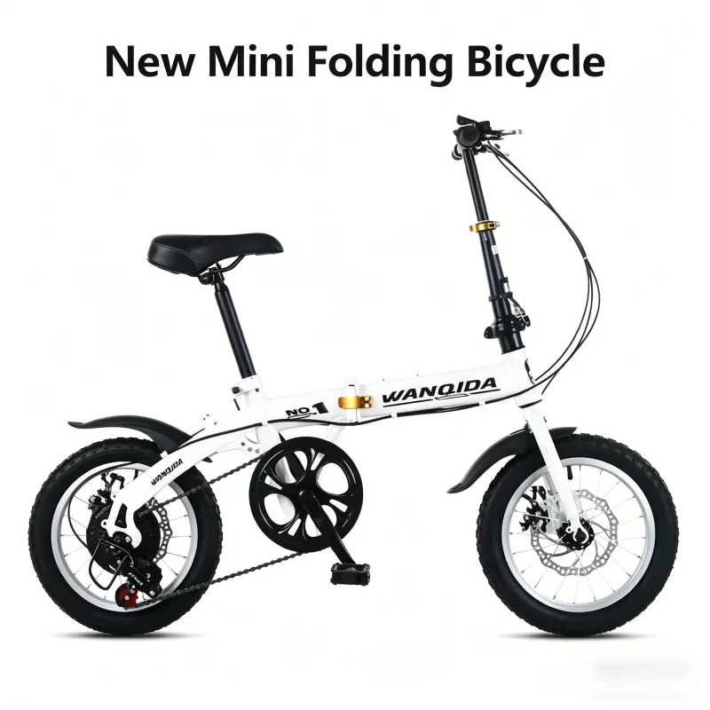 New Mini Folding Bike 12 14 Inch Small Bicycle Adult Student Disc Brake Portable Ultra Light 7 Speed Commuter City Bicycle for M