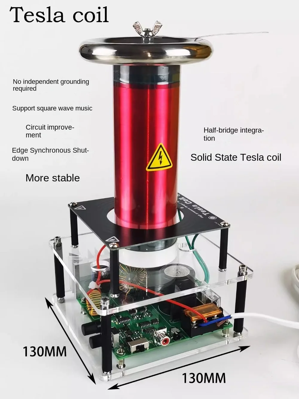 Tesla Coil Desktop SSTC Solid State Music Tesla Coil Finished Artificial Lightning 10CM Arc