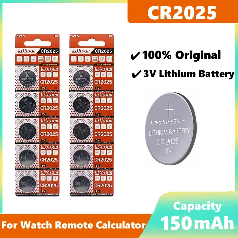 자동차 리모컨 시계 장난감 마더보드 체중계 코인 셀, 3V 리튬 배터리, CR2025 DL2025 BR2025 KCR2025 CR 2025 단추