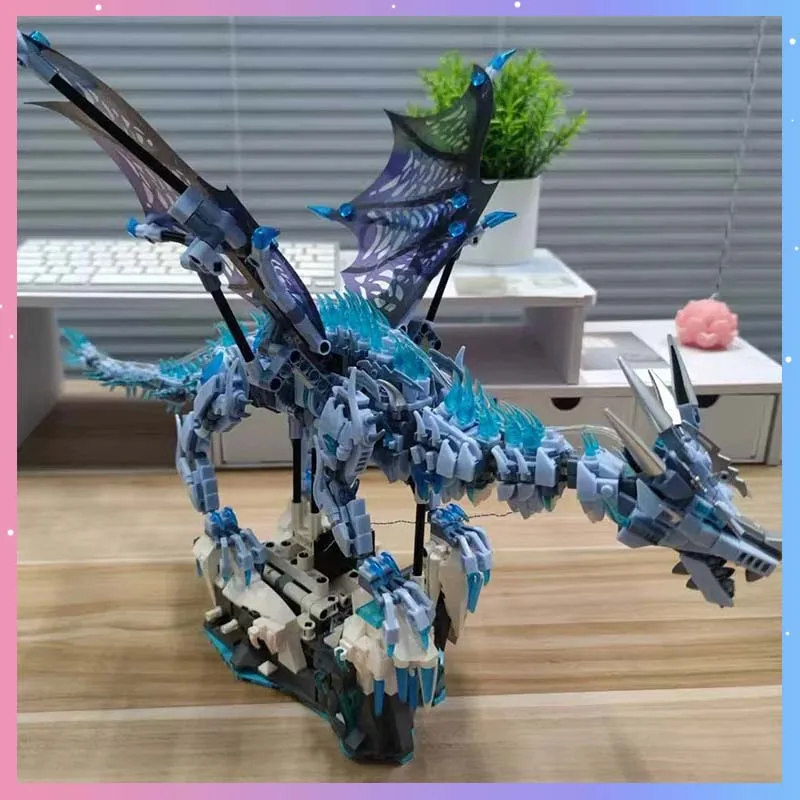 

Punk Mechanical The Dark Ice Dragon Figure Toy Dinosaur Assembled Model Toy Multi Part Mobility Desktop Decor Collection Gift