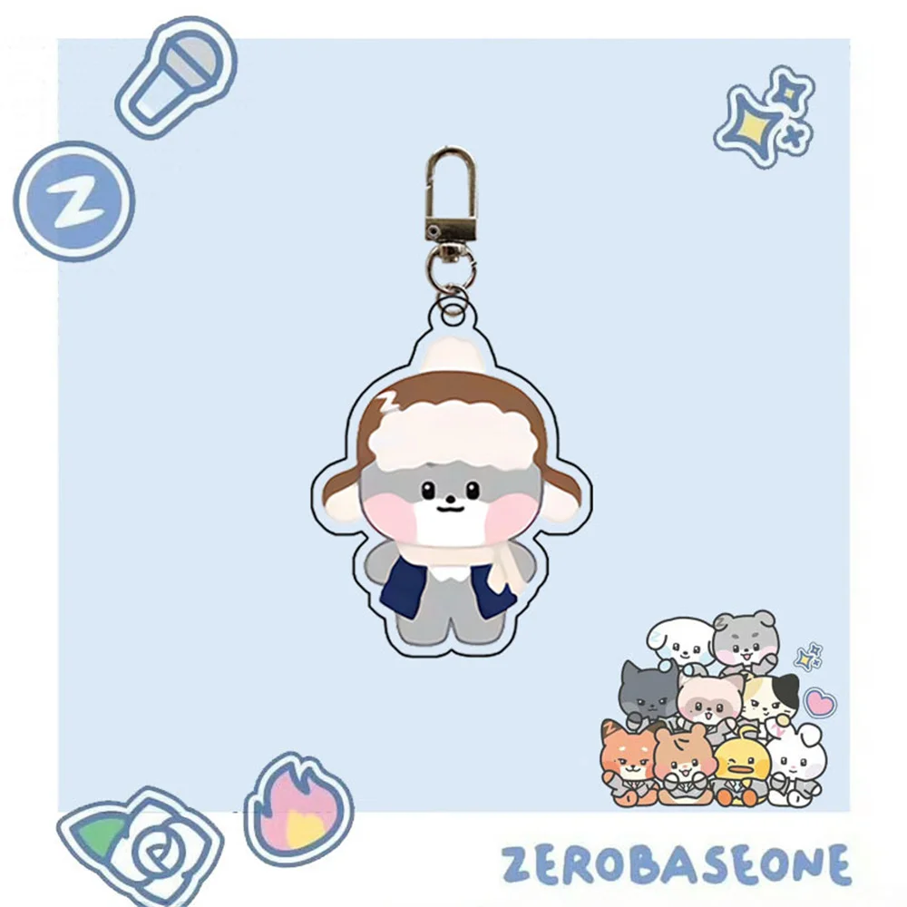 KPOP ZB1 Cartoon Keychain Acrylic Car Keyring Pendant Winter Style ZHANGHAO RICKY HANBIN MATTHEW Boys Girls Bag Accessories Gift