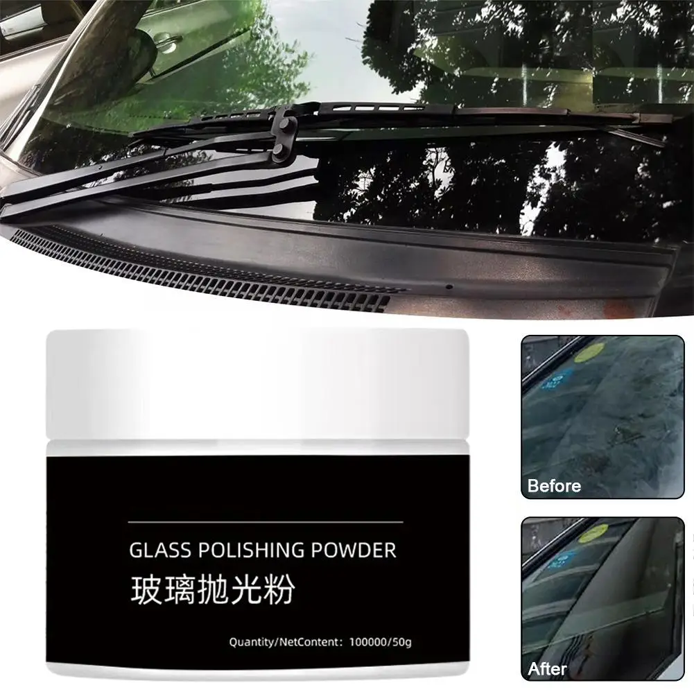 50g Car Glass Polishing Powder Remove Scratches Stains Car Cleaning Multifunctional Care Glass Polishing U2L1