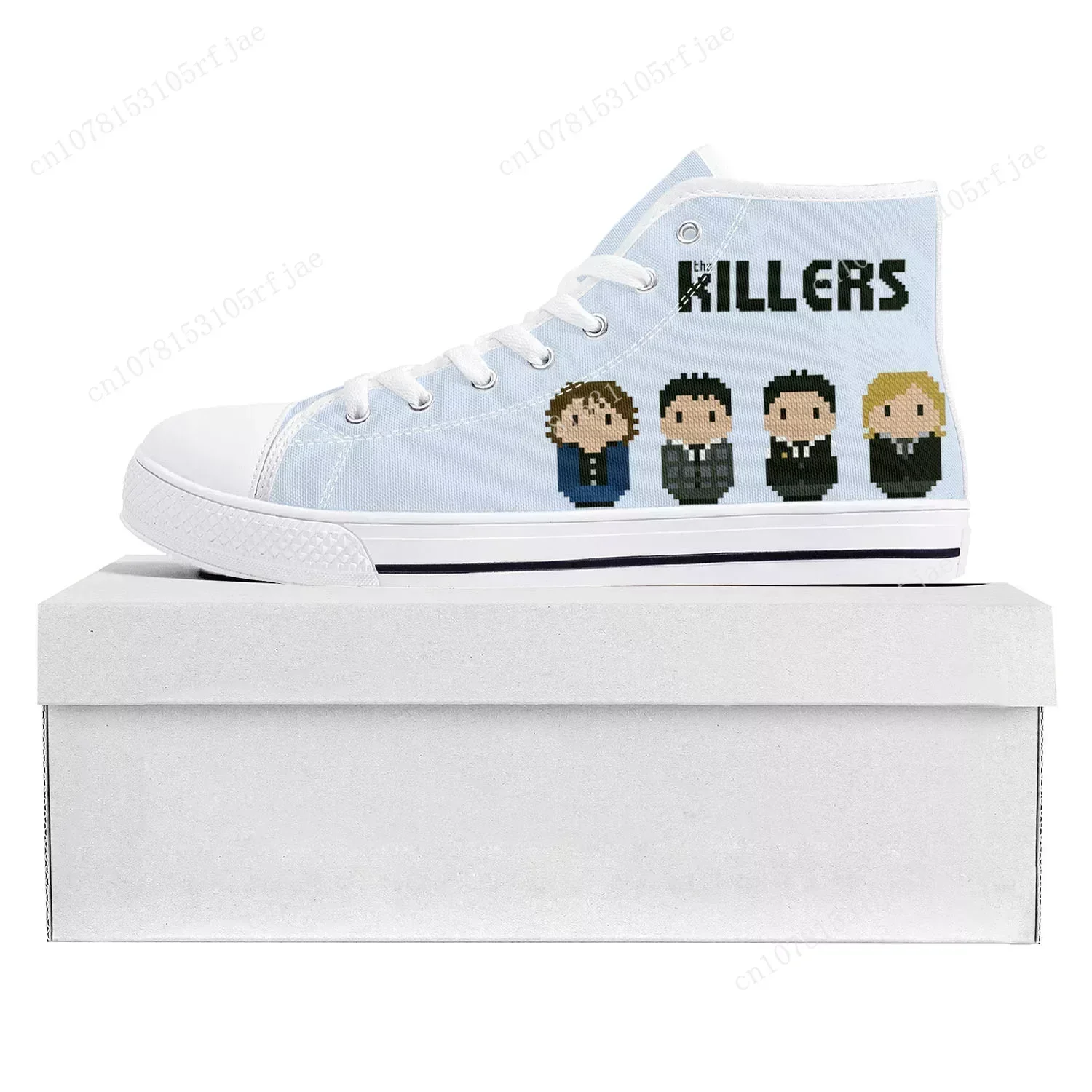 

The Killers Rock Band High Top High Quality Sneakers Mens Womens Teenager Canvas Sneaker Casual Couple Shoes Custom Shoe White