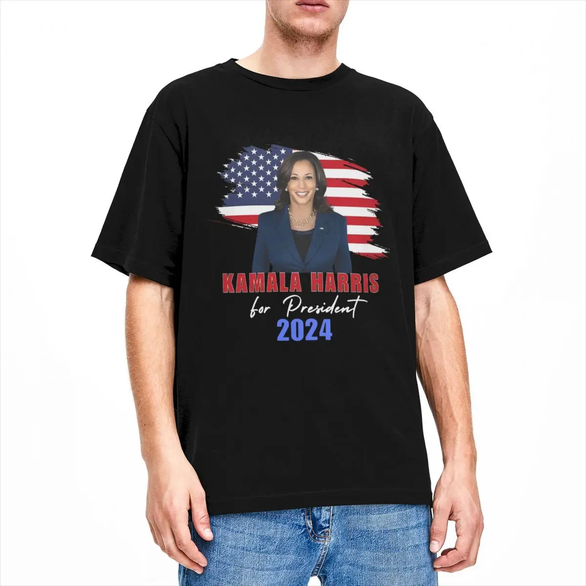 Men Women Kamala Harris For President 2024 Joe Biden Shirt Pure Cotton Tops Casual Short Sleeve Round Collar Tee Shirt Shirt