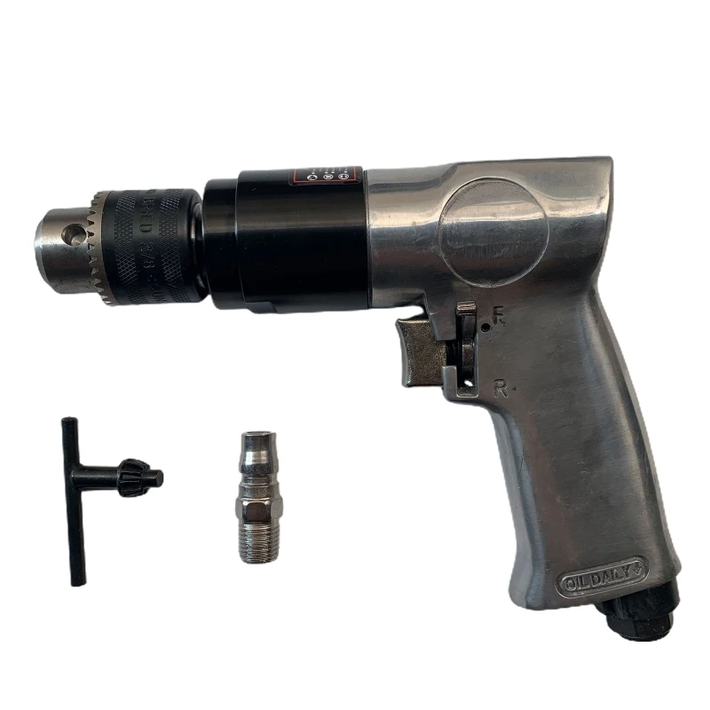 

3/8" Pneumatic Drill with Chuck Wrench and Connector Heavy Duty 1800 for Sanding Sawing Grinding Dropship