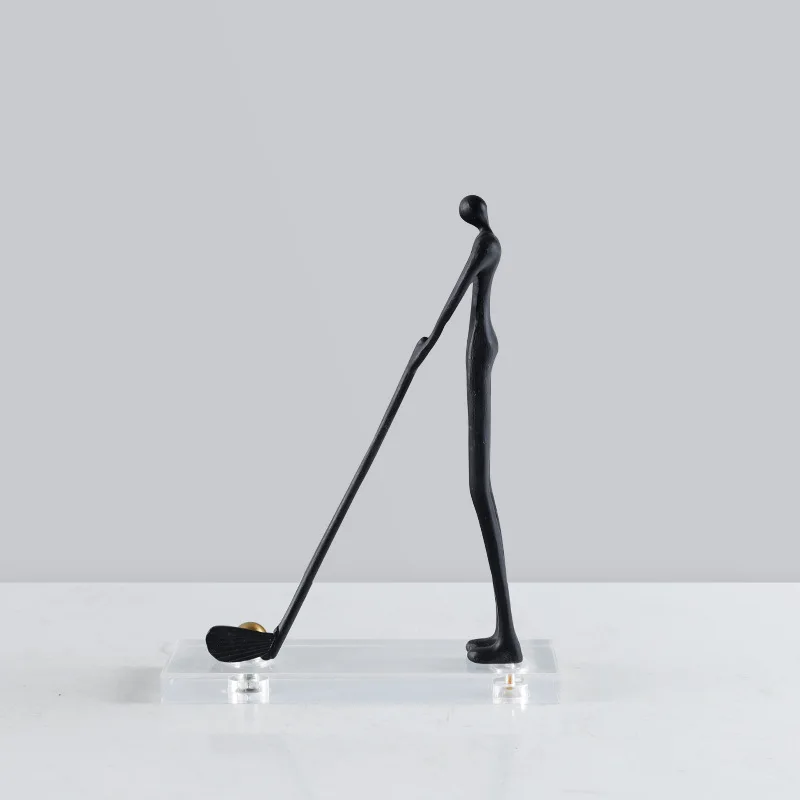 

Modern minimalist metal cast iron black figure figurine, study open cabinet, TV cabinet sculpture figurine