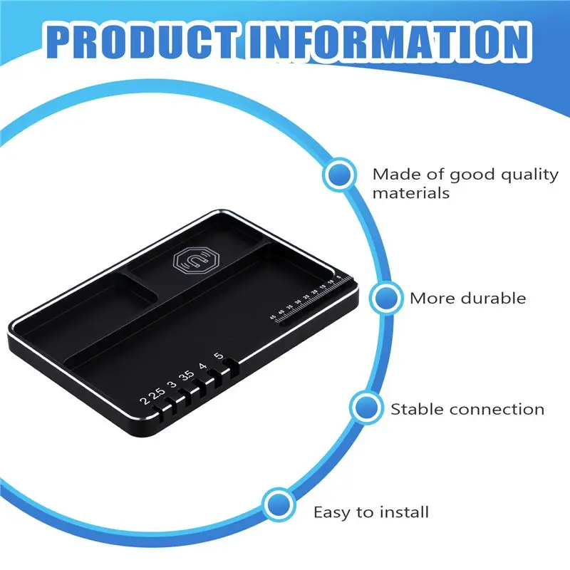 AS96-RC Car Truck Aluminum Alloy Magnetic Screw Tray Storage Container Ring Electronic Parts Screw Organizer Tray