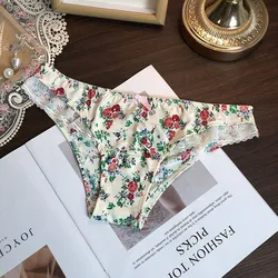 European and American Style Sweet Underwear Women's Light Lace Bow Knot Low-rise Panties Ladies Cotton Comfortable Soft Briefs
