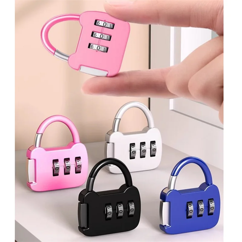 Multi-Function 3 Digit Padlock Bookcase Drawer Lock Suitcase Lock Metal Luggage Lock Anti-theft with Code for Holiday Travel