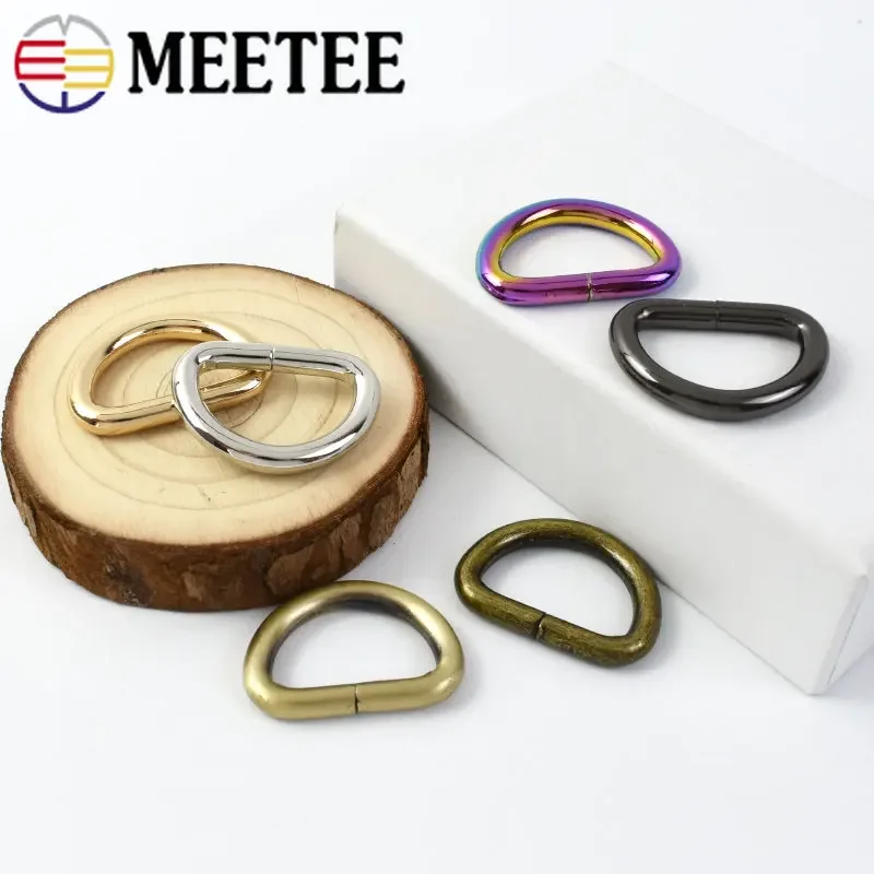 10/20/50Pcs Meetee 25mm Metal O Dee D Ring Buckles Webbing Clasp DIY Bags Purse Strap Belt Dog Collar Chain Hardware Accessories