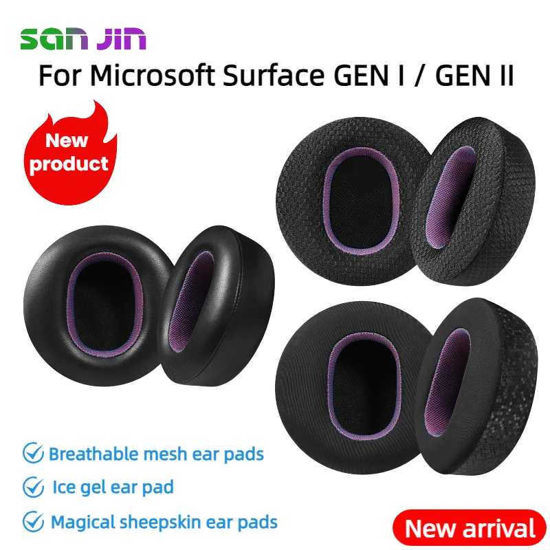 

SANJIN Replacement protein skin/breathable mesh/lambskin/ice gel earpad for Microsoft Surface GEN I / II headset Repairing Parts