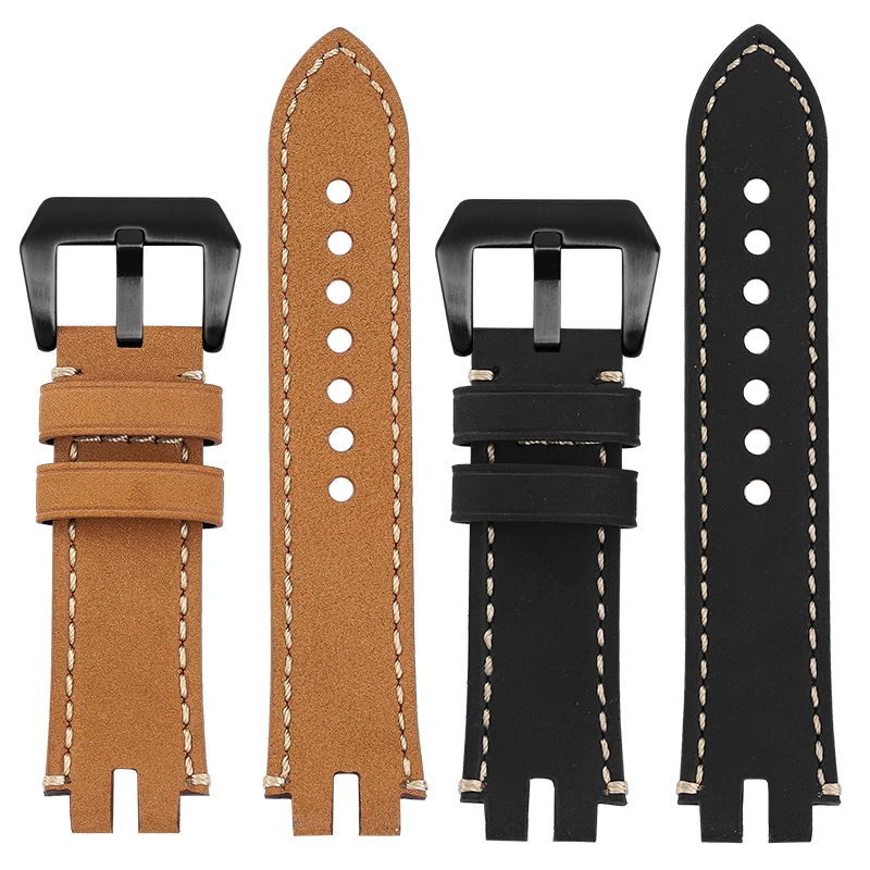 카시오 PROTREK 정품 가죽 시계 밴드 PRG-300/PRW-6000/6100/3000/3100 마운틴 수정 남성용 소가죽 스트랩 24MM 팔찌