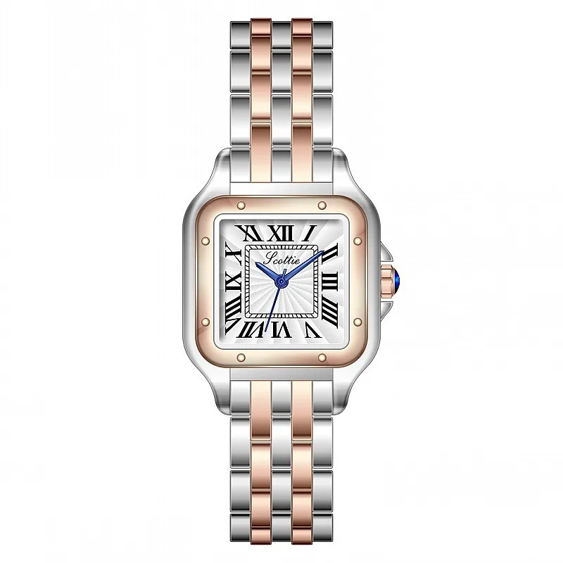 

New Women choice Simple Square Roman numerals Temperament Versatile Solid Steel Strap Fashion Female Quartz Women Watch