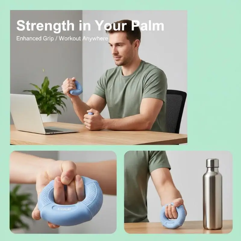 Silicone Finger Gripper Ring Ergonomic Design Hand Muscle Strengthener for Students Office Workers Stress Relief