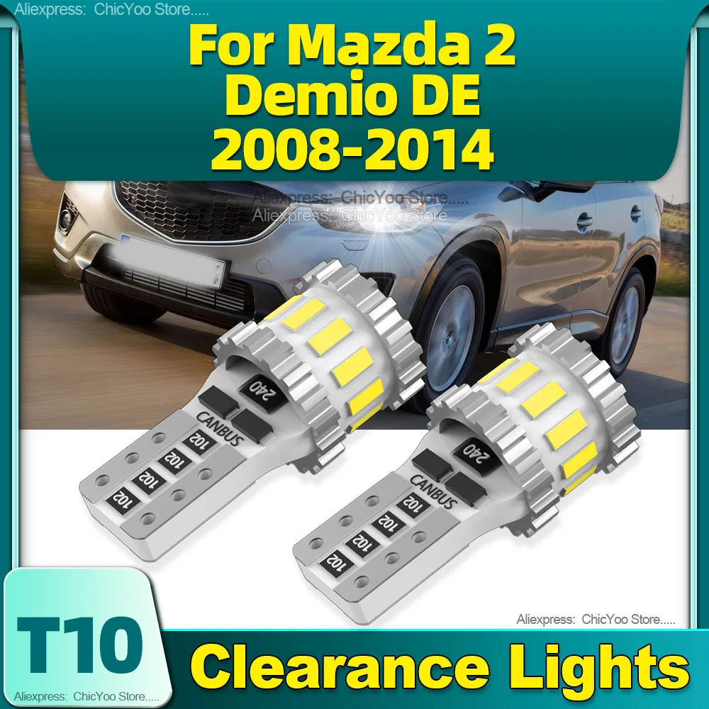 

2Pcs W5W Car T10 LED Clearance Light Canbus Bulbs 6000K White For Mazda 2 Demio DE 2008 2009 2010 2011 2012 2013 2014