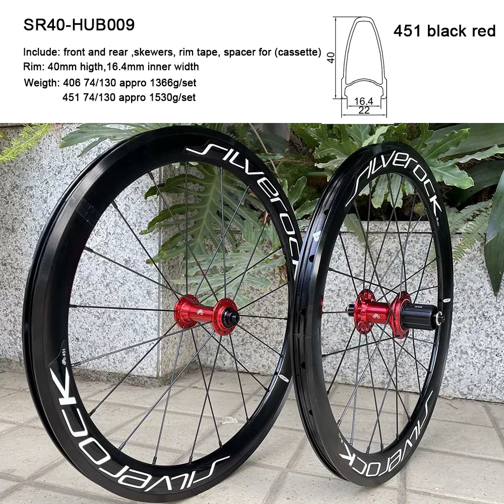 SILVEROCK 20 Alloy Folding Bike Wheels 406/451 Silver
