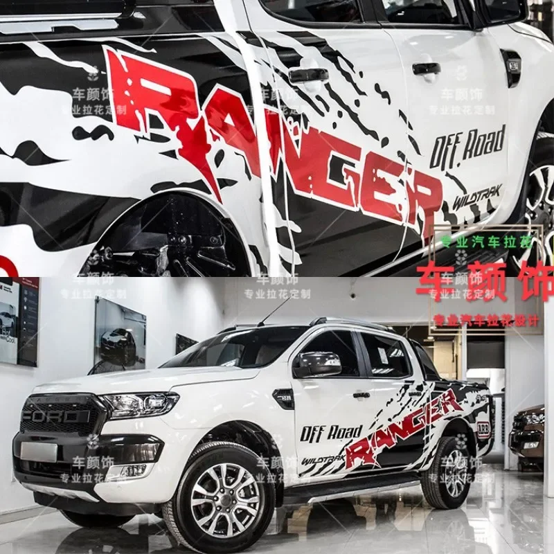 

Новые наклейки на спортивный автомобиль на заказ, наклейка для Ford Ranger 2015-2021, украшение кузова пикапа, креативная пленка, виниловые аксессуары