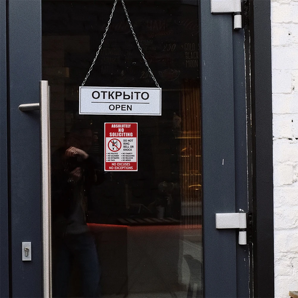 

4pcs Entry Decals Pvc Waterproof Sticker Sign Do Not Ring Bell Knock No Soliciting For Home Garage Yard Office School Wall Art