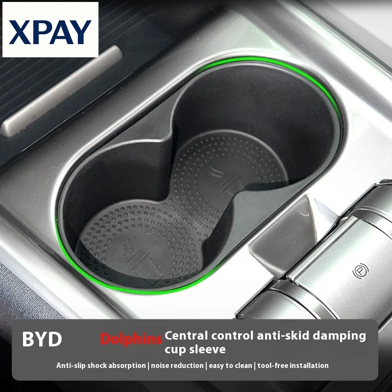 New Car For BYD Dolphin 2023-2025 Center Console Water Cup Holder Limiter Premium Organizer TPE Storage Box Newest BYD Car Acces