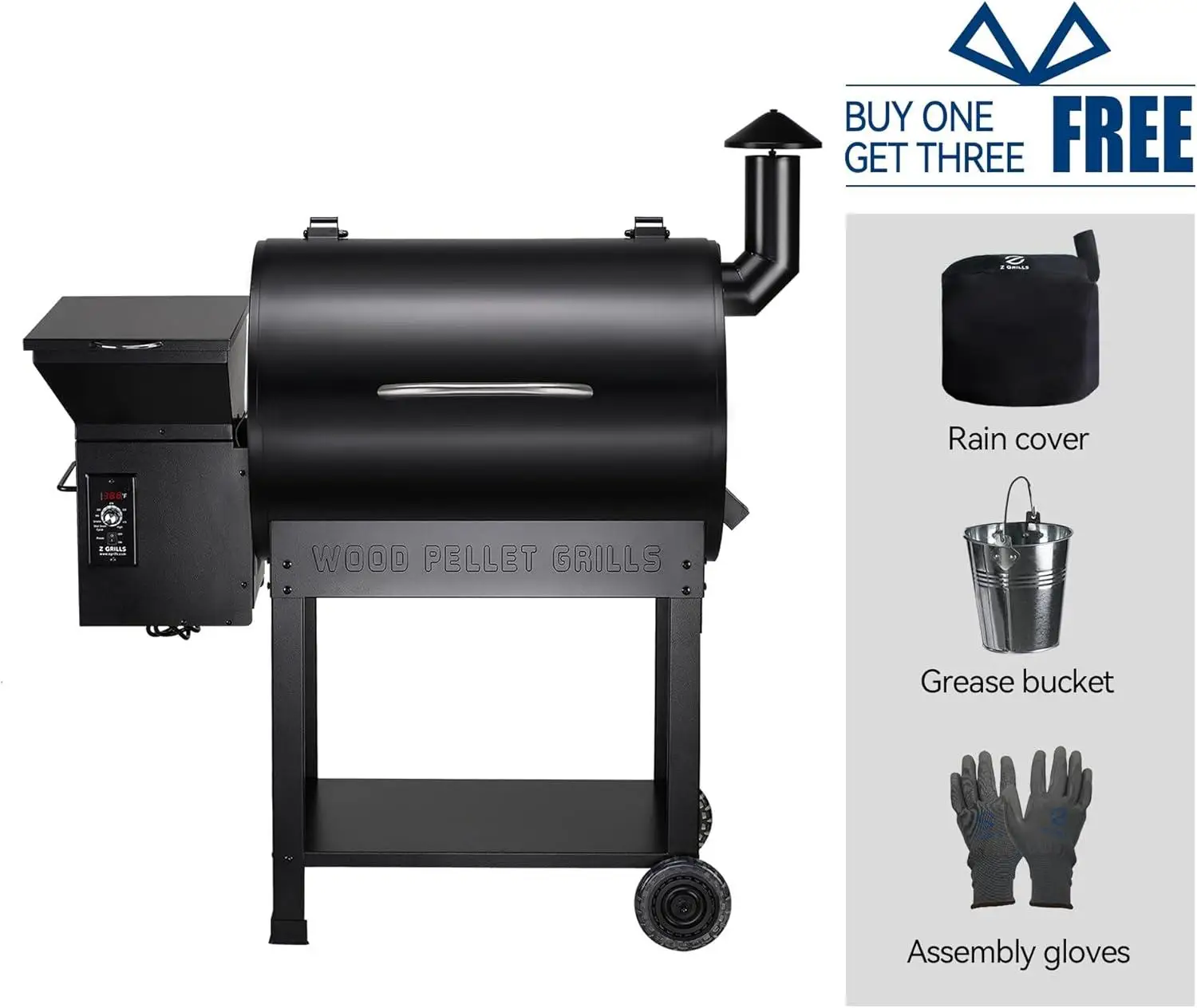Large Wood Pellet Grills Smoker Bbq Grills Smart Smoker Pellet Stove with Controller Outdoor Pellet Smoker Grill