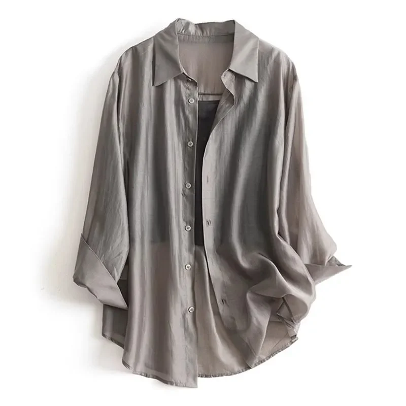 

Sun Protection Clothing Women's Summer New Chiffon Shirt Loose Suspenders Cardigan Light Jacket