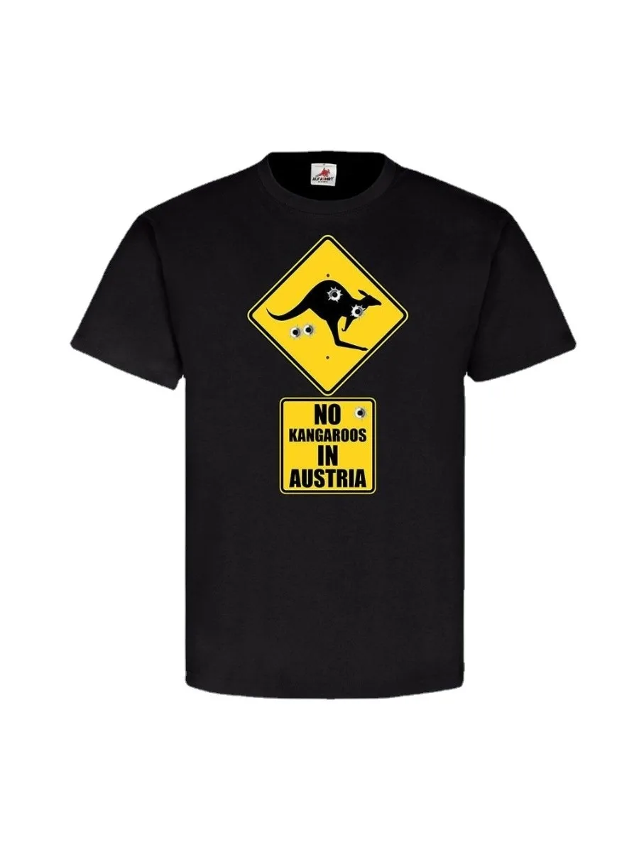 No Kangaroos In Austria. Funny Austria Warning Label Australia T-Shirt. Summer Cotton O-Neck Short Sleeve Mens T Shirt New S-3XL