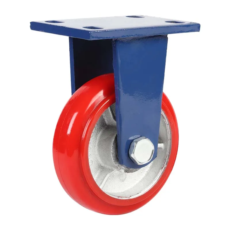 8 inch Super Heavy Duty  Iron Core Polyurethane PU Caster(round) 200mm mute wheel silent rigid swivel brake 1200kg