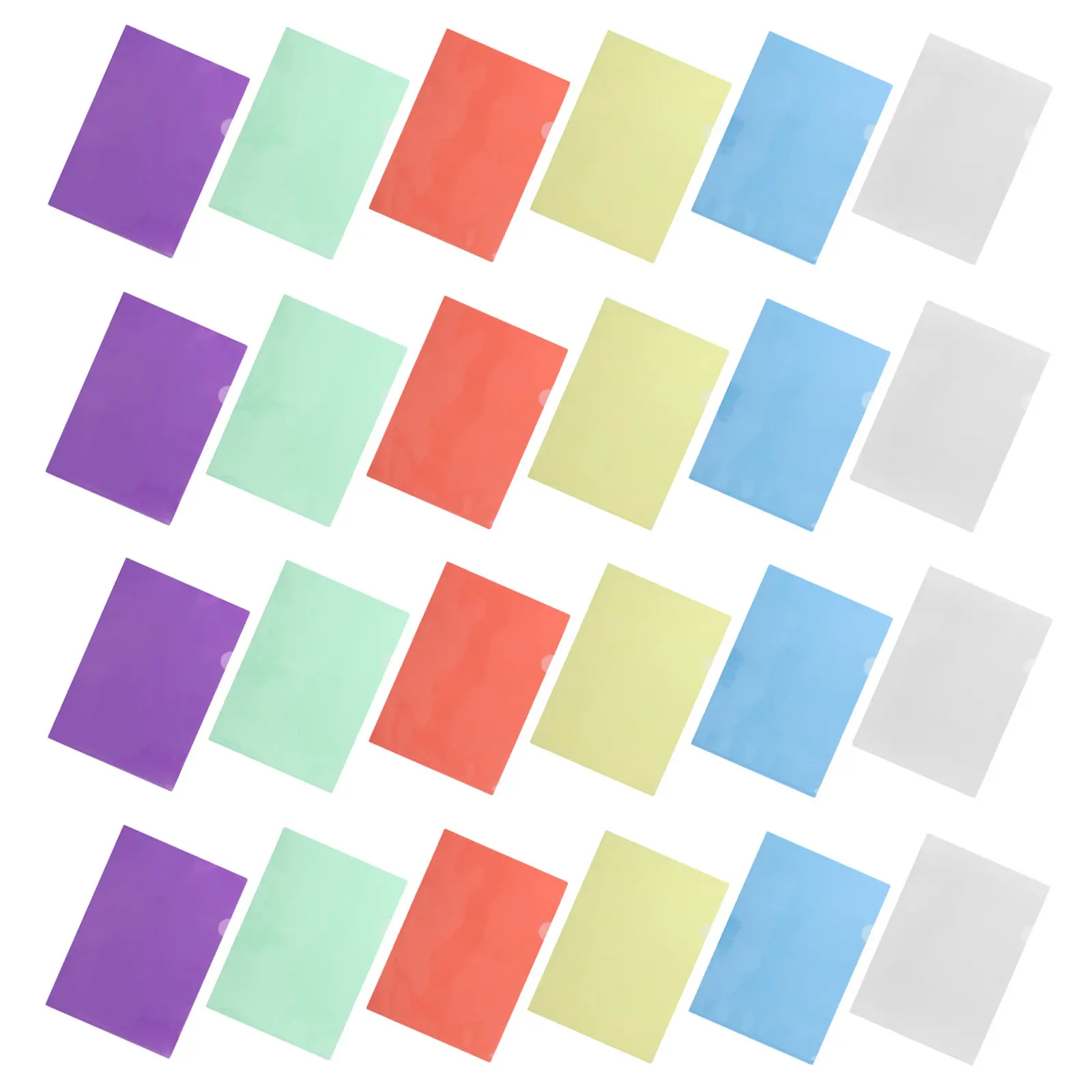 

24Pcs Waterproof Document Folder Colored Plastic A4 File Sleeve Organizer Project Folder Office School Clear File Jacket Pockets