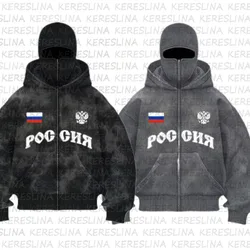 European and American fashion brand hoodies with washed, hot pressed, diamond printed letters, street fashion, men's and women's