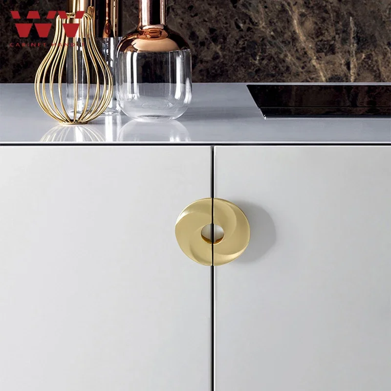 YM أربع أوراق البرسيم مقابض لقطع الأثاث النحاس اللون مقابض أدراج الرجعية مضمد المقابض مقابض الذهب للخزائن والأدراج #6