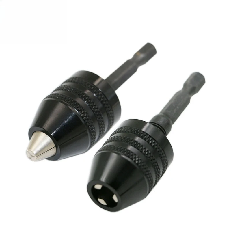 JUSTINLOU 1PC multifunctional mini impact screwdriver adapter  electric micro motor clamping chuck device  hexagonal handle